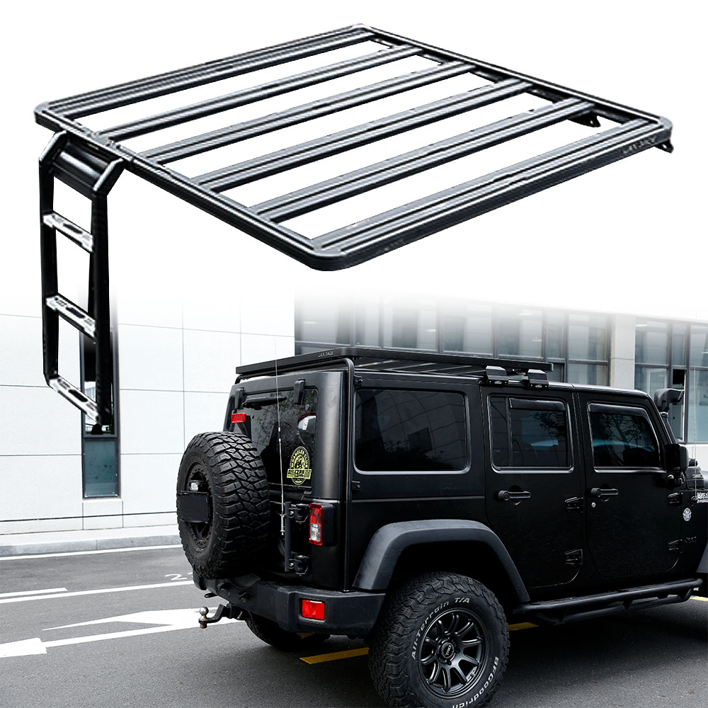Q235-8 Black Metal Fabrication Car Ladder Roof Rack Side Wall Retrofit Kit for High-