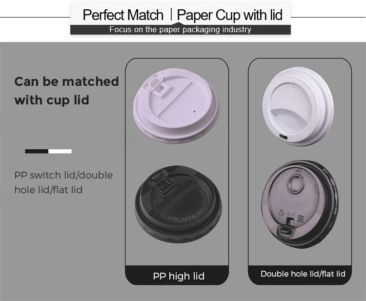7oz/8oz/9oz/10oz/12oz/14oz/16oz Custom Disposable Coffee White Drink Paper Cup Single Wall Paper Coffee Cup
