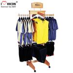 Wooden Retail Clothing Store Fixtures Grid Wall Panel Display With Hooks