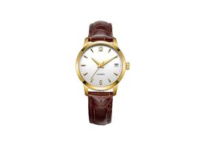 Wholesale IP Gold Stainless Steel Automatic Watch With Transparent Back Screw SS Crown from china suppliers