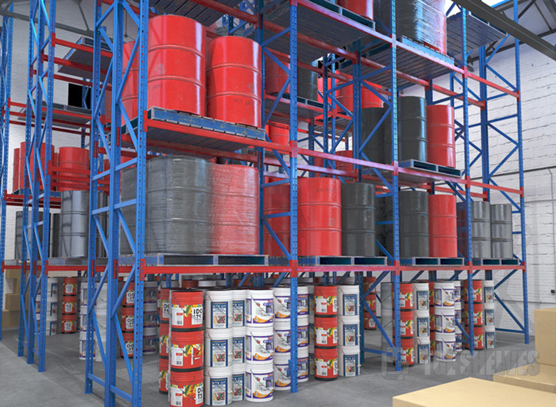 Heavy Duty Warehouse Shelf Racks 4 Layers 450mm Width 1800mm Height
