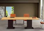 Top Thickness 45mm Melamine Conference Table Golden Walnut Color Surface