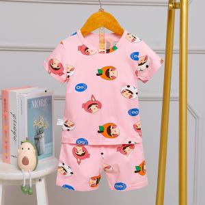 Wholesale Fruit Soft Cotton Summer Pyjama Sets Moisture Absorption For 120cm Height Girls from china suppliers