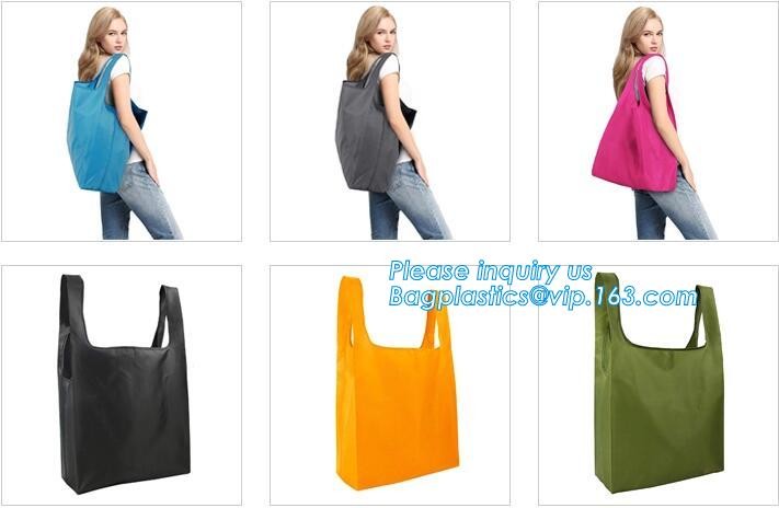 Xlarge Handle Bags Reusable Washable Foldable Folding Reusable Shopping Bags, Groceries With Zipper Carrier