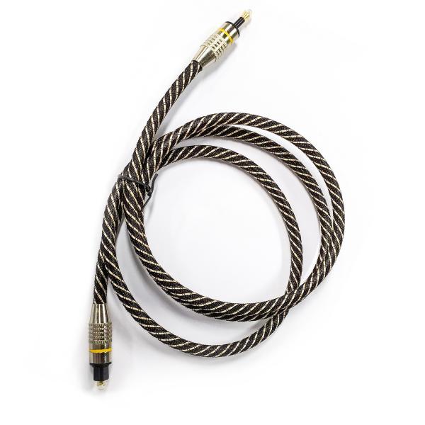 Yellow Nylon Braided OD4.0 ​Toslink Optical Digital Audio Cable HiFi Sound