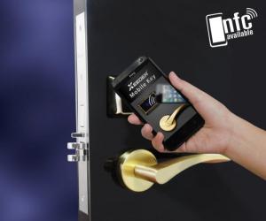 Wholesale Rfid Hotel Electronic Door Locks L9106 / 9206-NFC Copper Plus Mirror Polish from china suppliers