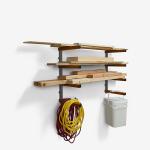 Wall Mount Wood Rack Organizer 3-Level Wood Storage System for Stocked and Wall