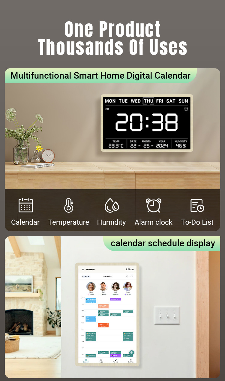14 Inch RK3576 Incell Touch Screen Smart Calendar Wall Display For Time Management