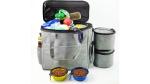 8in Travel Dog Food Carrier 14.5in Camping Dog Food Container