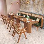 Restaurant Booth Rattan Cafe Style Dining Table And Chairs Modern Wood Furniture