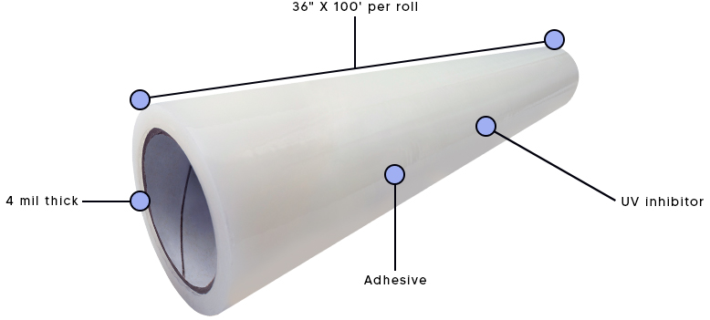 Transparent 36" * 100 Feet 4 Mil Self Adhesive Collision Wrap Film For Car Protection