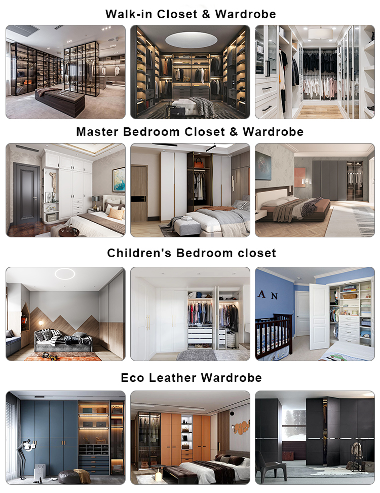Modern Style Mr HDF Board Bedroom Wardrobe for Custom Made Walk-in Closet Furniture