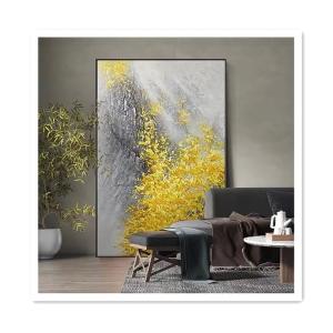 Wholesale Modern Handpainted Oil Painting On Canvas Abstract Landscape Fortune Golden Leaf Texture Art from china suppliers
