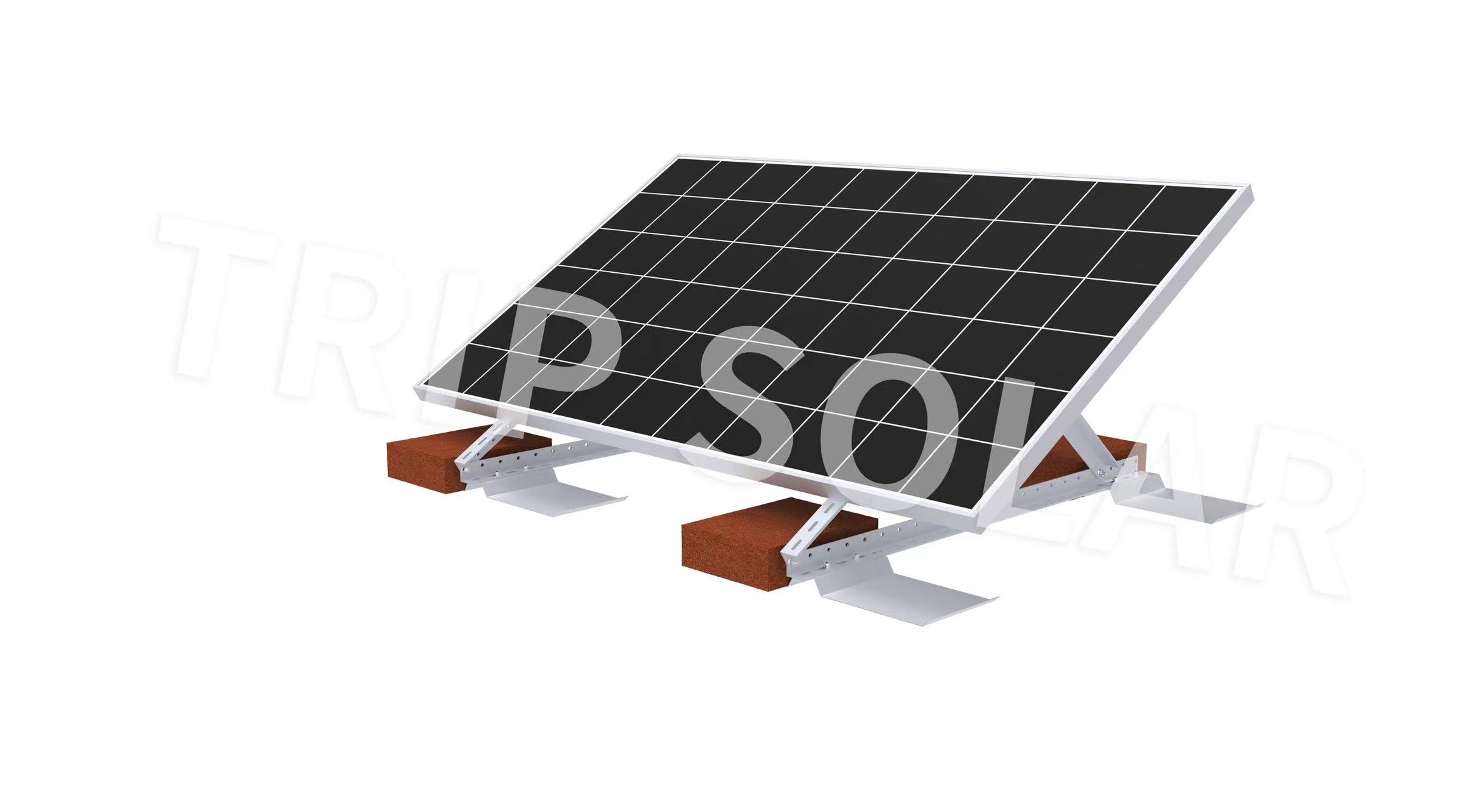 25-30 Years of Service Life Solar Railing Ballasted Roof Mounting System for Flat Roof