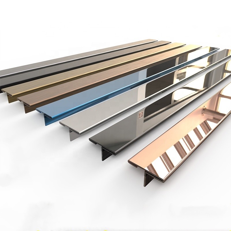HL Brushed Stainless Steel Tile Trim Edging AISI 201 304 T Shape
