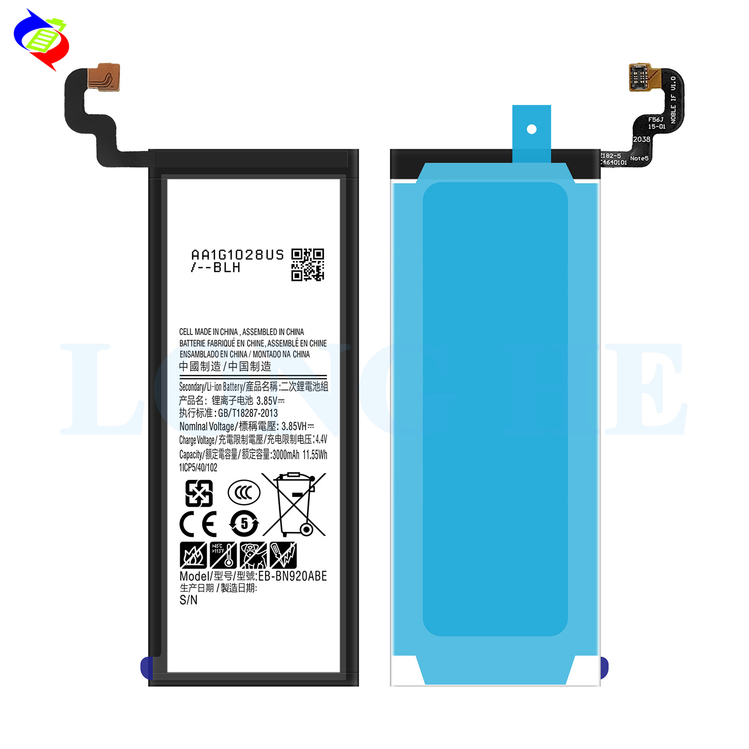 3000mAh EB-BN920ABE Li-ion Battery for Samsung Galaxy Note 5 N9200 N920t N920c Note5 SM-N9208 N9208