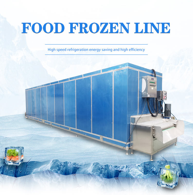 Stainless Steel 304 Custom IQF Tunnel Freezer For Frozen French Fries Production