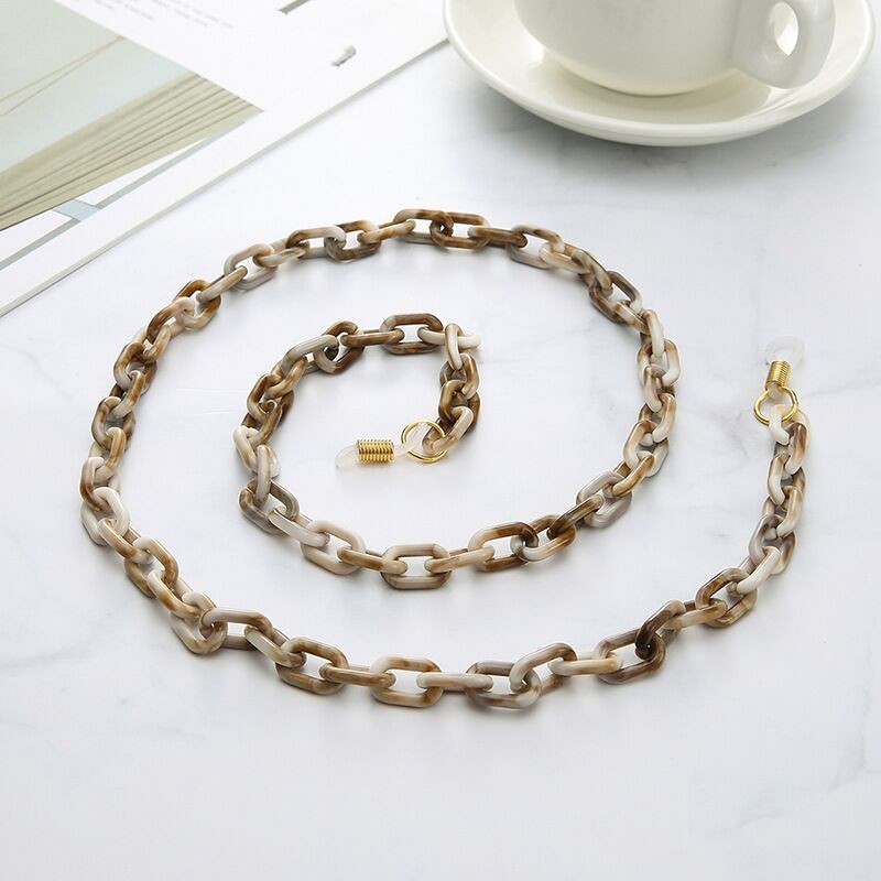 High quality fashion matte color facemask chain acrylic link masking chain for sale