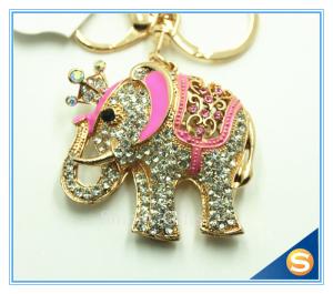 Wholesale Rhinestone Elephant Keychain Animal Metal Key chain For Women Gift from china suppliers