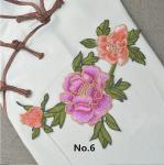 Custom Colorful Embroidered Tulip Floral Applique Patches Self Adhesive 22.5 CM