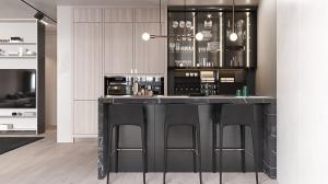 China One-Stop Designs Factory Customized High Gloss Kitchen Cabinet Sets For Villa on sale