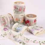 Embroidery Wired Organza Ribbon 85mm Single Face Printed Organza Ribbon