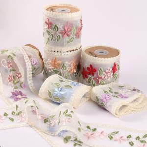 Wholesale Embroidery Wired Organza Ribbon 85mm Single Face Printed Organza Ribbon from china suppliers