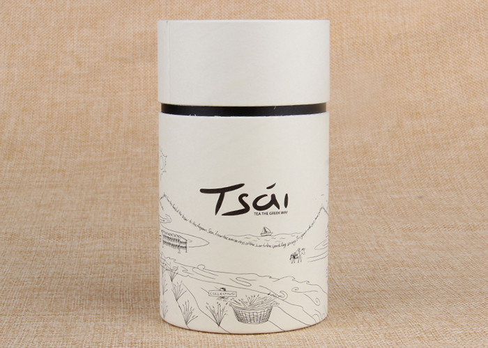 Food Package Tea Paper Tube Packaging Flat Top / Bottom Canister Custom Paper Tubes