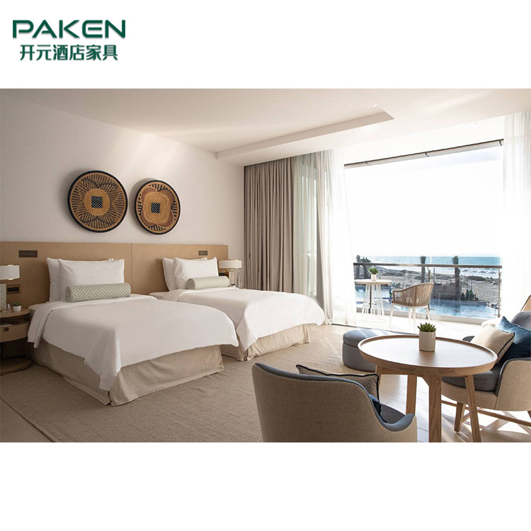 Veneer Hotel Bedroom Furniture Sets Melamine Surface