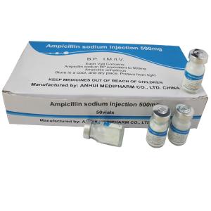 Wholesale Ampicillin Sodium for Injection 1g/10ml, 50vials/Box BP/USP/CP Standard GMP Medicine from china suppliers