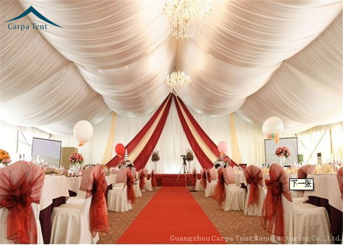200 People Luxury Outdoor Wedding Tent With Decorations Water Retardant PVC Fabric