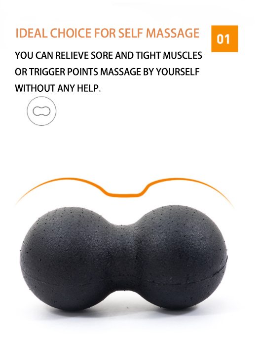 16 X 24cm Mini EPP Foam Massage Balls Peanut Roller For Back Black