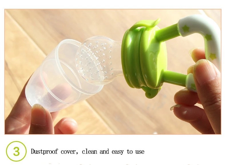 DOT Pattern Baby Silicone Food Feeder Pacifier Feeder For Infants With Fresh Fruit Pouches