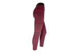 Snowflake Burgundy Black Color Womens Fleece Lined Leggings 97 Polyester 3