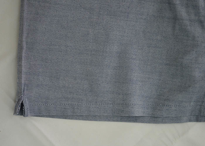Men's 100% Cotton Chambray Short Functional Placket Button Side Splits