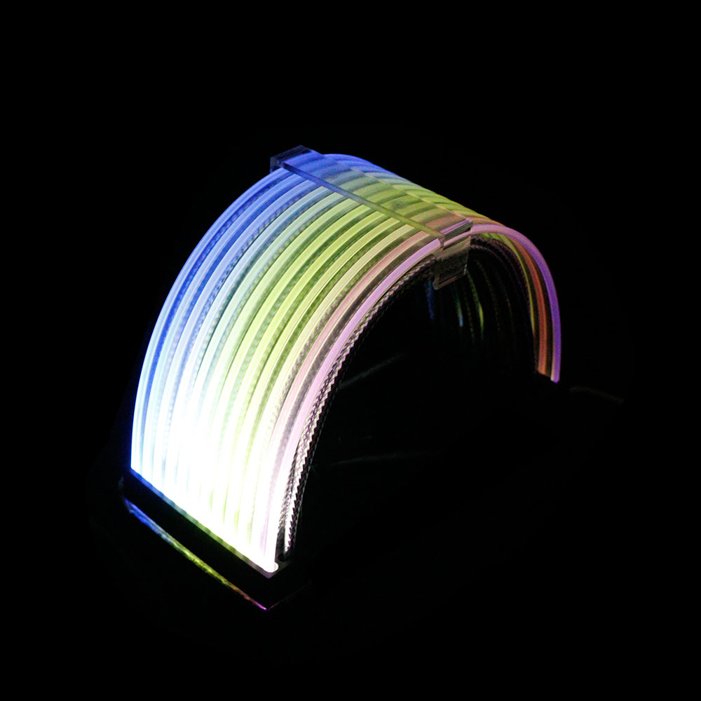 Glowing Cable Motherboard Synchronized 24Pin RGB Male to Female Extension Supply Cable 200mm for Rainbow Color