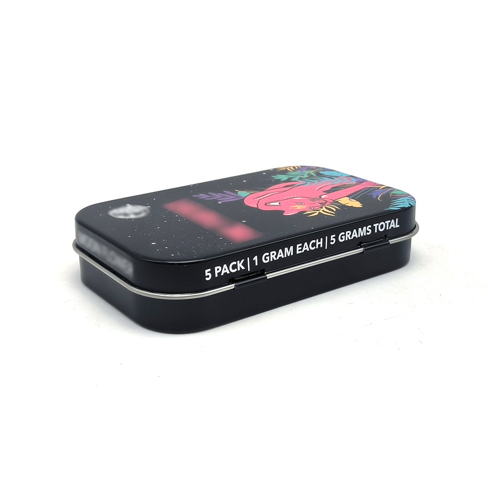 Small 2 Piece Tins Wholesale Black Tins Pepermint Tin Boxes with Hinge