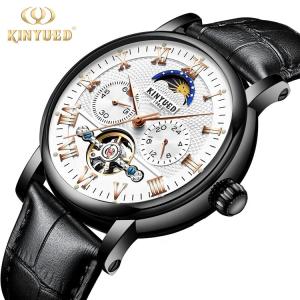 Wholesale Luxury Brand KINYUED Watches Tourbillon Automatic Movement With Moon Phase Mens Automatic Mechanical Watch from china suppliers