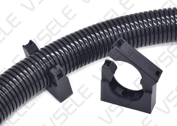 Wave Tube Industrial Cable Ties / Plastic Corrugated Pipe Fixing Bracket Pipe Holder