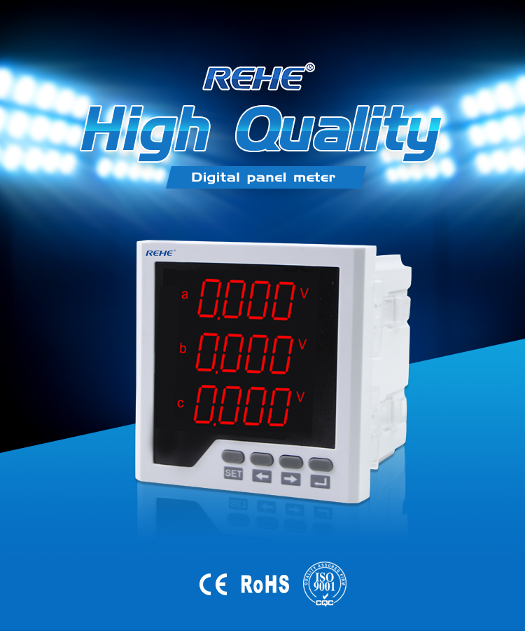 3 phase Multimeters power analyzers electrical power meter with wide power supply