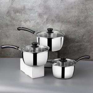 Wholesale High Quality 6 Pieces Stainless Steel Cooking Pot Sauce Pan Cookware Set Milk Pot Set With Glass Lid from china suppliers