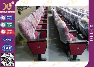 Wholesale Red Church Hall Theater Room Seating With Row Number Rubber Wood Arm Rest from china suppliers