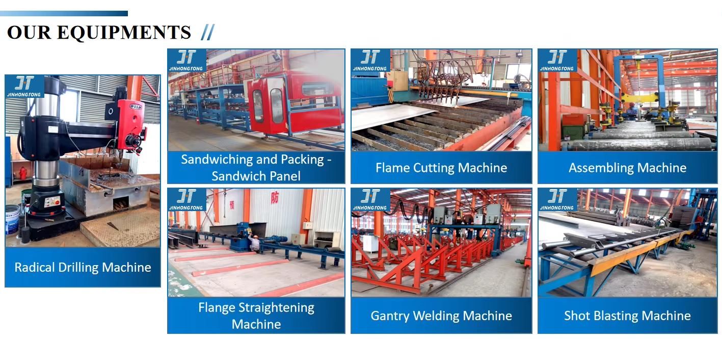 Manufacturing process showing steel fabrication and quality control