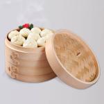Round Pastry Wooden Cooking Utensils Handmade Bamboo Food Steamer