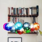 Colored Glass Ball Pendant Lamp for indoor Kids Children Room Chandelier (WH-GP