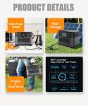 Lifepo4 Battery Storage Systems 230V 50Hz 1000W Mobile Power Station With Solar
