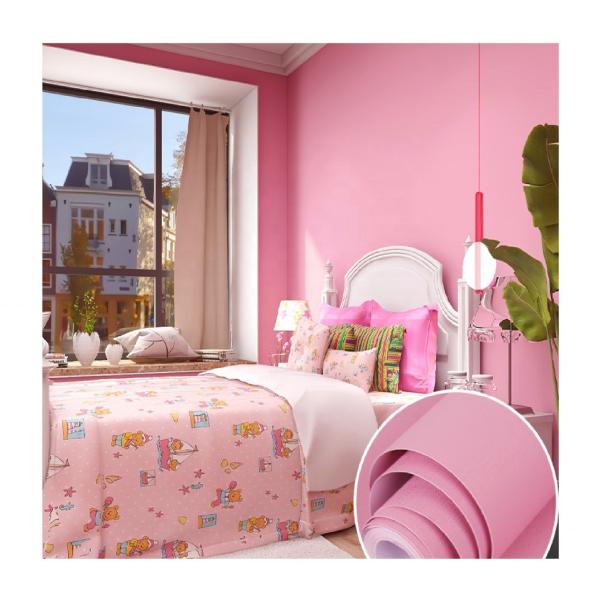 OEM Service Self Adhesive Wallpaper Pink Peel and Stick Solid Pink Contact Paper