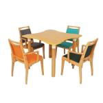 Modern Design Solid Wood Wooden Table Set for Home Rehabilitation Brown Dining