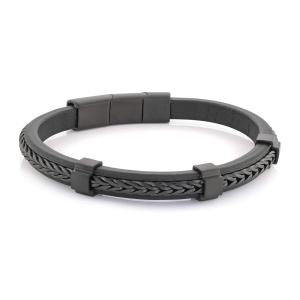 Wholesale Luxury Custom Logo Men's Magnetic Clasp Men Jewelry Bracelet Leather Bracelet from china suppliers