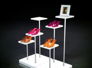 Wholesale Square / Round Shape Shop Display Shelving White Color For Shoes Bags from china suppliers